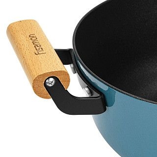 Кастрюля SEAGREEN 28x12см / 6л. со стеклянной крышкой (эмалированны