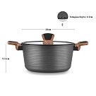 Кастрюля DIAMOND 28x13,5см / 7,1л со стеклянной крышкой (алюминий)