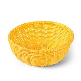 Плетеная корзинка круглая 24x10 см (пластик)