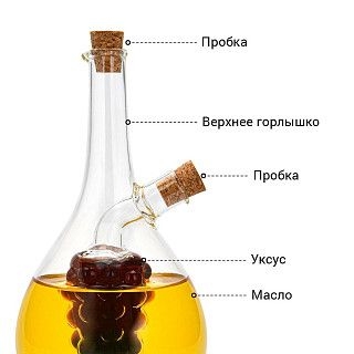Бутылочка 40/450мл для масла и уксуса 2-в-1 (стекло)