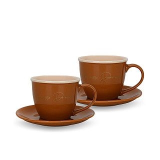 Набор из 2-х чашек 240 мл COFFEE с блюдцами (фарфор)