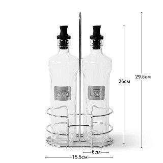 Набор стеклянных бутылок для масла и уксуса 2х500мл 6419