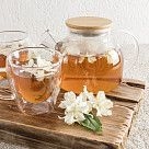 Заварочный чайник 800 мл со стальным фильтром (жаропрочное стекло)