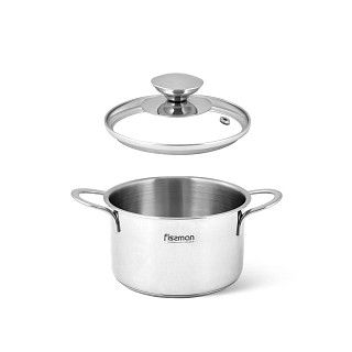 Кастрюля BAMBINO 12x7,5 см / 0,8 л со стекл. крышкой (нерж. сталь)