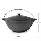 Казан 34x14,5 см / 8 л с чугунной крышкой (чугун)