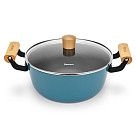 Кастрюля SEAGREEN 24x11см / 4л. со стеклянной крышкой (эмалированны