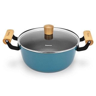 Кастрюля SEAGREEN 24x11см / 4л. со стеклянной крышкой (эмалированны