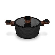 Кастрюля DIAMOND 20x10см / 2,6л со стеклянной крышкой (алюминий)