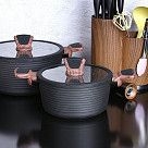 Кастрюля DIAMOND 20x10см / 2,6л со стеклянной крышкой (алюминий)