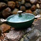 Вок MALACHITE 30x9 см с крышкой (алюминий)