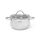Кастрюля VALERY 20x10 см / 3.1 л со стеклянной крышкой (нерж. сталь