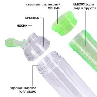 Бутылка для воды 800 мл (пластик)