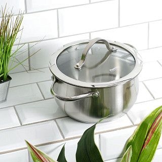 Кастрюля VALERY 18x9 см / 2.3 л со стеклянной крышкой (нерж. сталь)