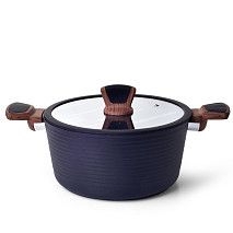 Кастрюля DIAMOND 28x13,5см / 7,1л со стеклянной крышкой (алюминий)