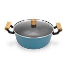 Кастрюля SEAGREEN 28x12см / 6л. со стеклянной крышкой (эмалированны