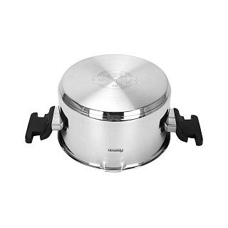 Кастрюля ELIZ 20x11 см / 3,3л со стеклянной крышкой (нерж.сталь)