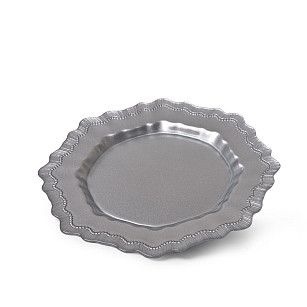 Тарелка стеклянная 28,5 см Grey snowflakes