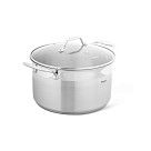 Кастрюля PLATINO 24x13,5 см / 5,7л со стеклянной крышкой (нерж.стал