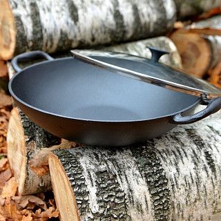 Вок 34x10,4см / 4,85л со стеклянной крышкой (чугун)