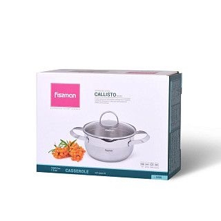 Кастрюля CALLISTO 18x8.5 см / 1,9 л с крышкой (нерж. сталь)