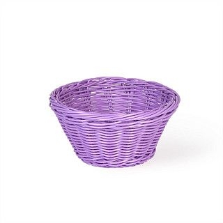 Плетеная корзинка круглая 19x10 см (пластик)