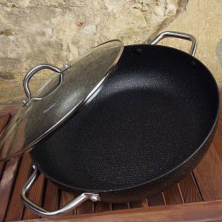 Вок PROMO 40x12см / 13,2л со стеклянной крышкой (алюминий)