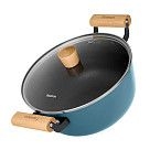 Кастрюля SEAGREEN 24x11см / 4л. со стеклянной крышкой (эмалированны