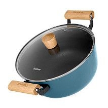 Кастрюля SEAGREEN 24x11см / 4л. со стеклянной крышкой (эмалированны