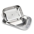 Маслёнка со стальной крышкой 18х12х7 см (нерж.сталь)