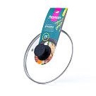 Крышка 20 см со стальным ободком, цвет Черный (стекло)