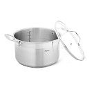 Кастрюля PLATINO 24x13,5 см / 5,7л со стеклянной крышкой (нерж.стал