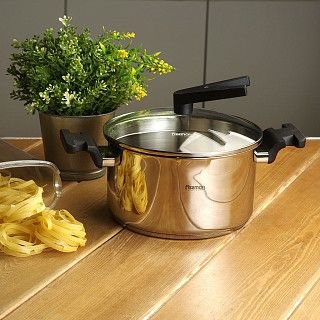 Кастрюля ELIZ 20x11 см / 3,3л со стеклянной крышкой (нерж.сталь)