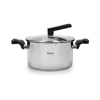 Кастрюля ELIZ 20x11 см / 3,3л со стеклянной крышкой (нерж.сталь)