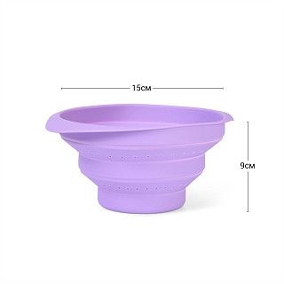 Складной дуршлаг 15x9 см, цвет ЛИЛОВЫЙ (силикон)