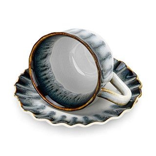 Набор из 2 чашек GALACTIC WAVES 100 мл с блюдцами (фарфор)