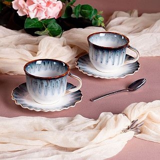 Набор из 2 чашек GALACTIC WAVES 220 мл с блюдцами (фарфор)