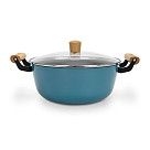 Кастрюля SEAGREEN 28x12см / 6л. со стеклянной крышкой (эмалированны