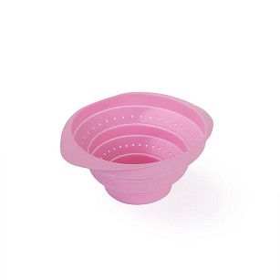 Складной дуршлаг 15x9 см, цвет ЧАЙНАЯ РОЗА (силикон)