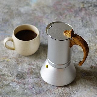 Гейзерная кофеварка с ручкой "под дерево" 300 мл на 6 порций (алюми