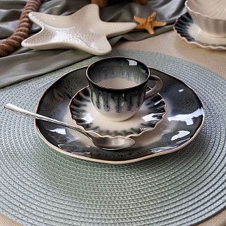 Набор из 2 чашек GALACTIC WAVES 100 мл с блюдцами (фарфор)