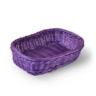 Плетеная корзинка прямоугольная 26x19x7 см (пластик)